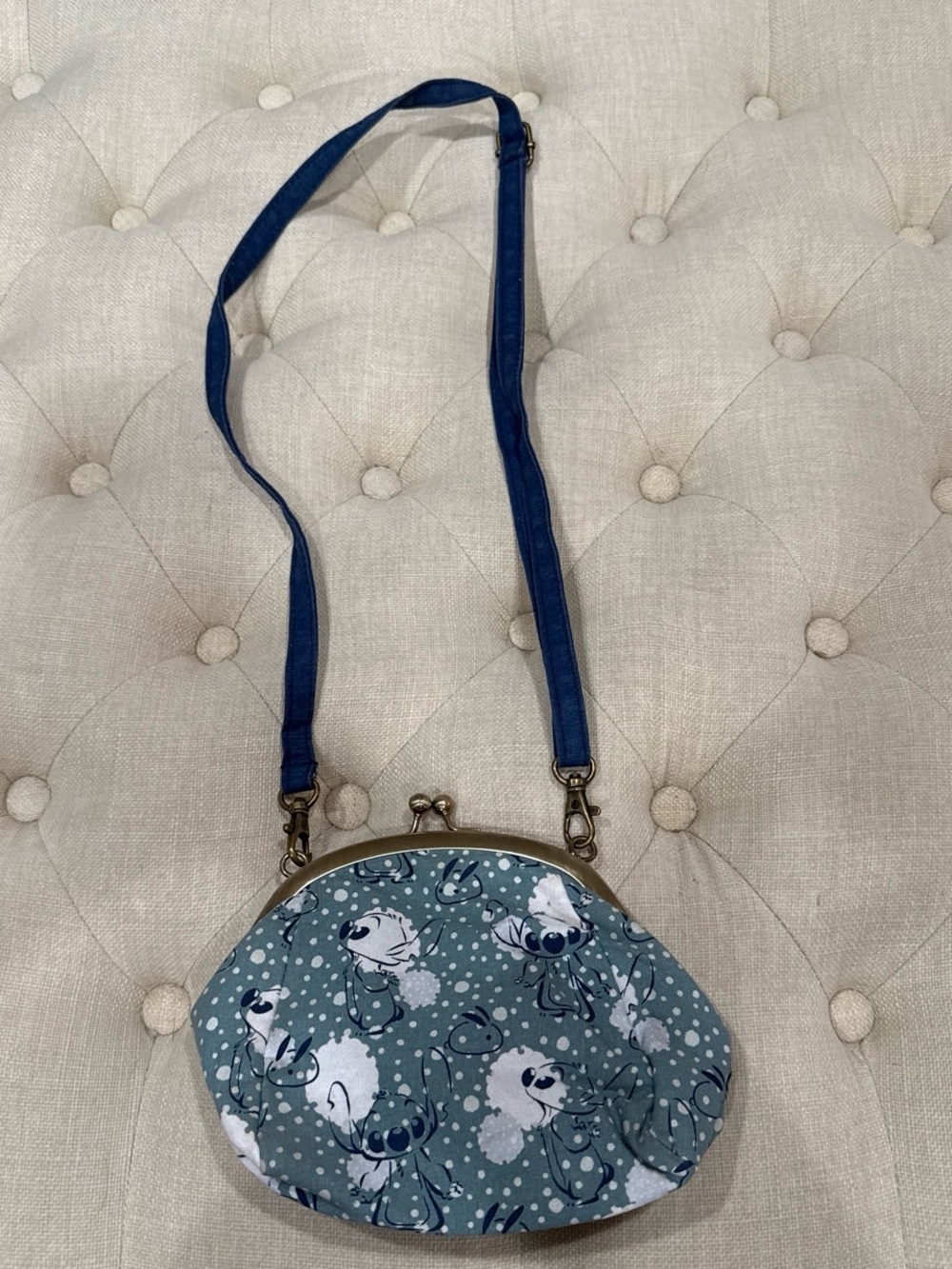 Disney Blue Floral Kiss-Lock Crossbody Bag
